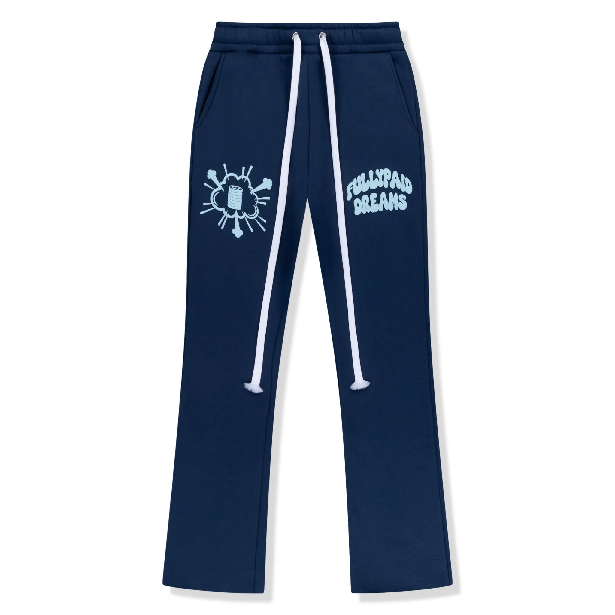 Front view of Fully Paid Dreams Navy Sky Blue Joggers
